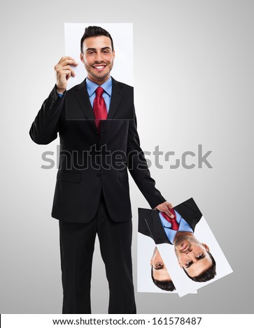 Businessman Changing His Face