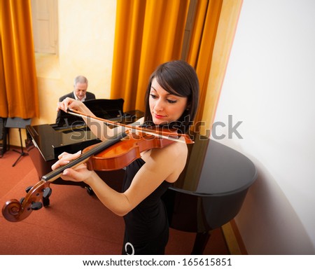 Musicians playing chamber music