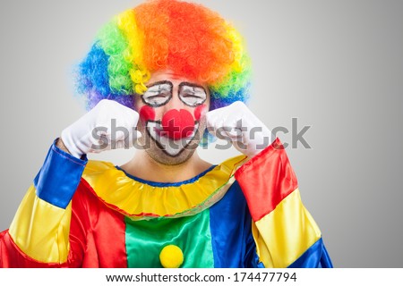 Portrait of a sad clown
