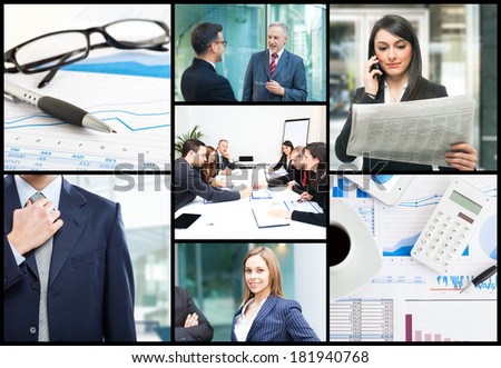 Images of active business people at work