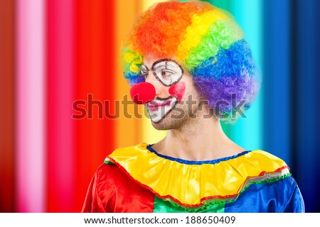 Portrait of an expressive clown