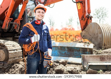 Portrait of worker in a construction site