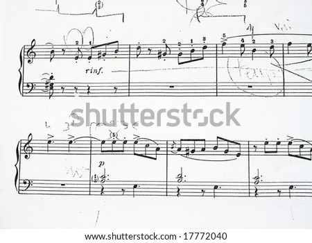 Music sheet full of errors