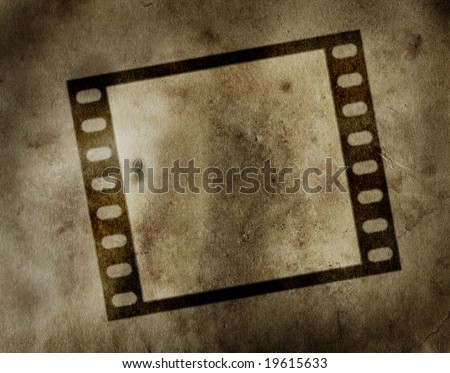 Film frame on a grunge parchment