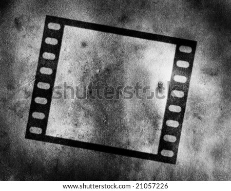 Film frame on a grunge parchment