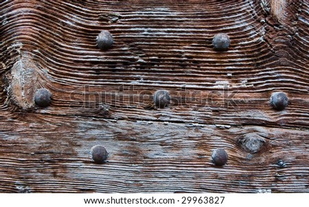 Nails in the wood door
