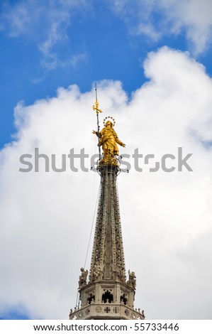 Holy Mary statue on top of Milan Dome