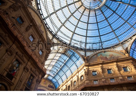 The famous gallery in Cathedral square in Milan, built in the honor of King Vittorio Emanuele II from Giuseppe Mengoni