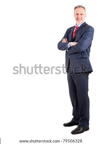 Elder businessman full length isolated on white Elder businessman full length isolated on white