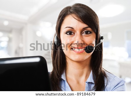 Portrait of a beautiful customer representative smiling