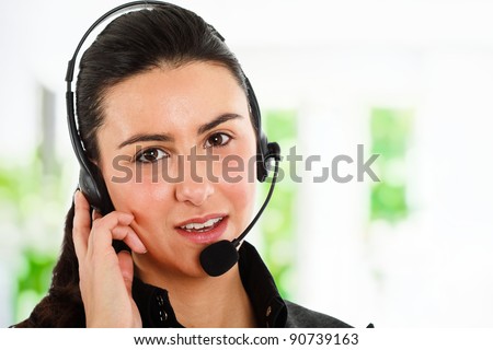 Portrait of a beautiful customer representative smiling