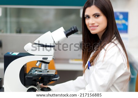 Female researcher working in a laboratory