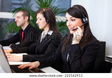 Portrait of customer representatives at work in their office