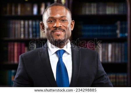 African lawyer in his studio