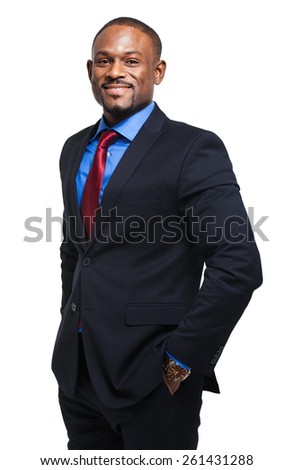 African business man isolated on white