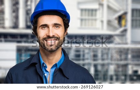 Engineer portrait in a site plant