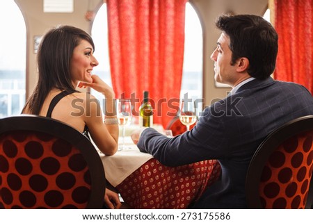 Couple having dinner in a restaurant
