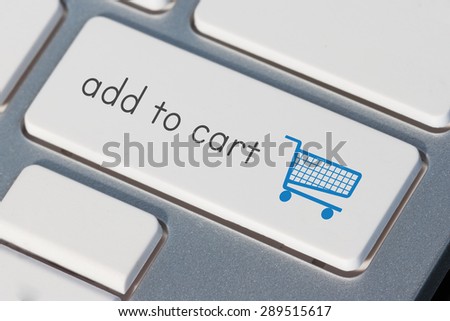 Online shopping concept, add to cart button