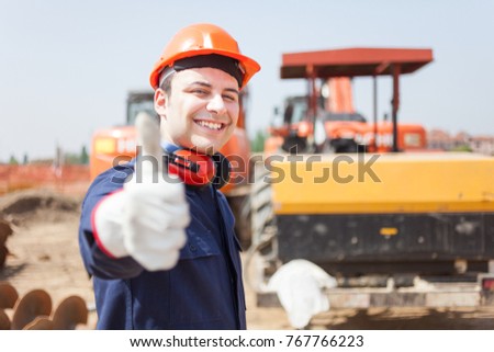 Portrait of worker in a construction site