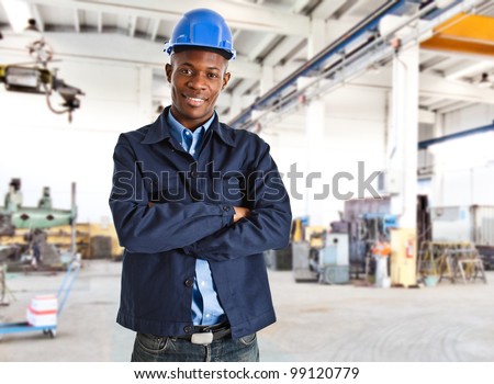 Portrait of an handsome black engineer