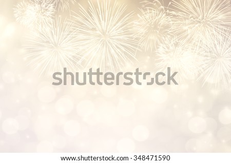 Fireworks at New Year and copy space, abstract background holiday
