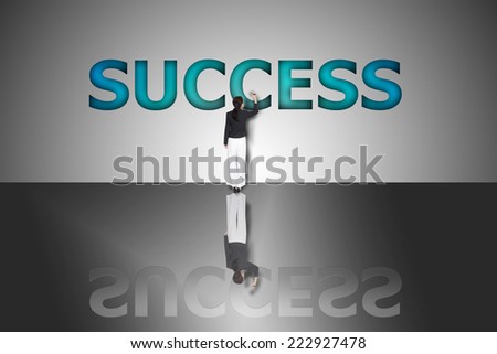 business woman drawing success graph