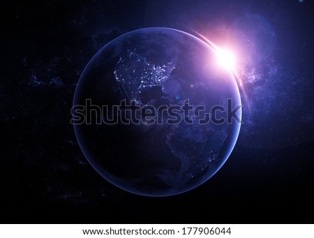 Planet Earth at Night - Elements of this Image Furnished by NASA