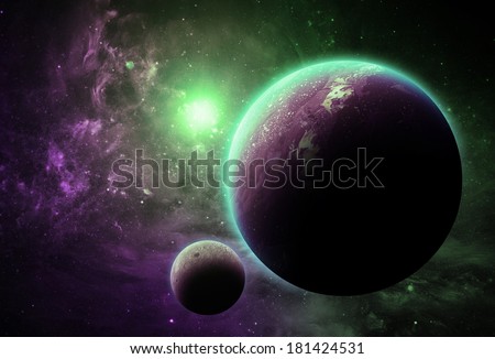 Purple and Green Planet - Elements of This Image Furnished By NASA