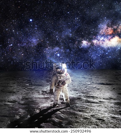 Astronaut on the Moon - Elements of this Image Furnished by NASA