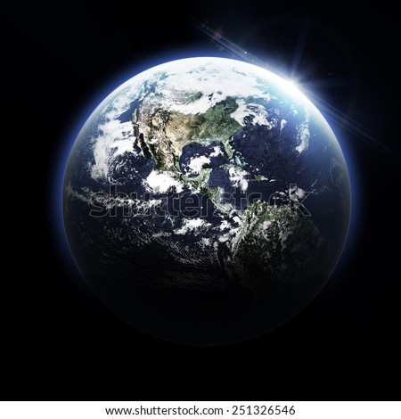 Isolated Dark Earth - Elements of this Image Furnished by NASA