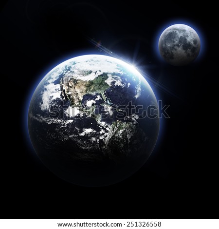 Isolated Dark Earth - Elements of this Image Furnished by NASA