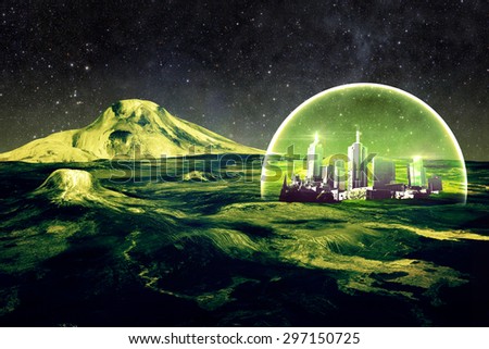 Alien Colony - Elements of this Image Furnished by NASA