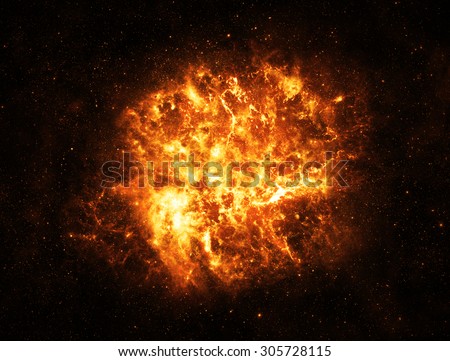 Gold Explosion in Deep Space - Elements of this Image Furnished by NASA