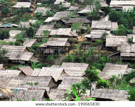 refugees camp near burma at boarder  of thailand