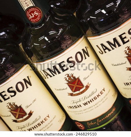 PARAINEN, FINLAND - APRIL 23, 2013: 1780 began the tradition of Jameson Irish Whiskey.
