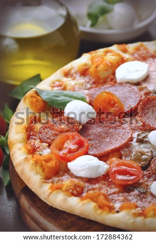 Pepperoni Pizza on table