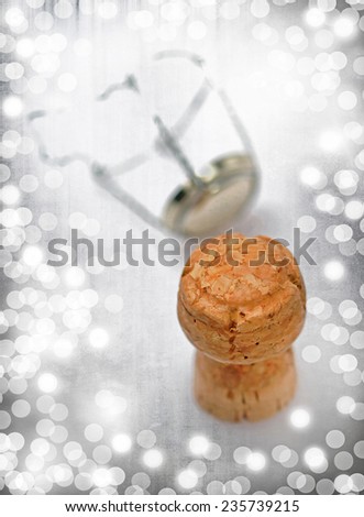 New Year party with cork champagne