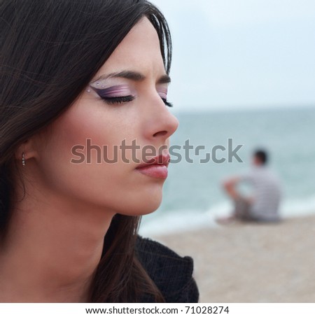 Gorgeous lady dreaming about her love