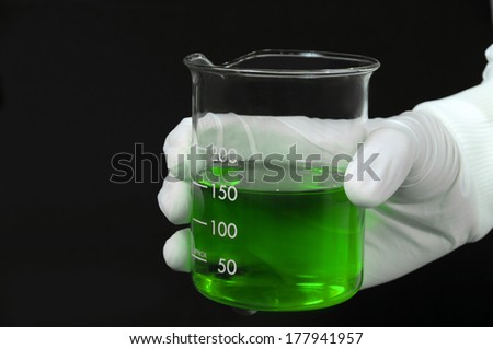 Beaker with a green solution