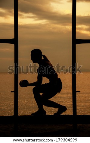 Female silhouette exercising