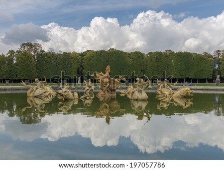 Fountain in Versailles Chateau near Paris, France