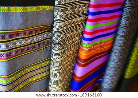Color of the cloth woven by hand from Laos are simple, not flashy.