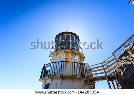 The light at the top of Bonita Point Light House, California