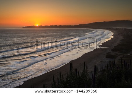 Glowing Sunset on Bolinas Bay, Stinson Beach, California Title: Stinson Beach Sunset, California