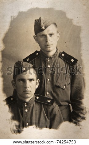The Second World War Soldiers. stock photo : Soldiers of The Second World War, USSR