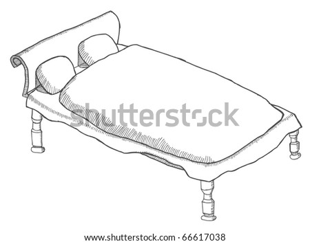 Drawn Bed And Sketched Stock Vector Illustration 66617038 : Shutterstock