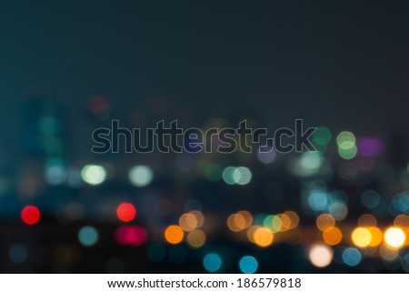 City night light blur bokeh , defocused background with copy space