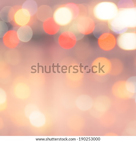 Abstract elegant warm tone Christmas Light Bokeh .Vintage blur background.