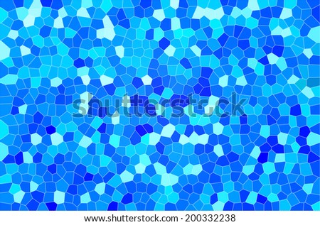 Abstract blue stained glass pixel texture wall texture background.