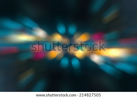 Abstract light blur bokeh, Defocused radial zoom background.